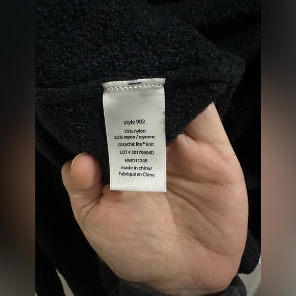 Barefoot Dreams Cozy Chic Lite Cliffside Wrap Cardigan O/S Black Graphite - Picture 3 of 9